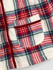 JoJo Maman Bébé Cream silver Woven Check Pretty Collar Pyjamas - Image 6 of 6