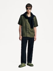 NN.07 Green Julio Camp Collar Linen Short Sleeve Shirt - Image 2 of 7