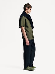 NN.07 Green Julio Camp Collar Linen Short Sleeve Shirt - Image 4 of 7