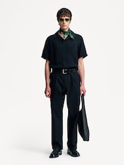 NN.07 Black Hank Camp Collar Textured Short Sleeve Shirt - Image 14 of 19