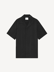 NN.07 Black Hank Camp Collar Textured Short Sleeve Shirt - Image 17 of 19