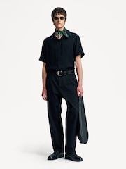 NN.07 Black Hank Camp Collar Textured Short Sleeve Shirt - Image 2 of 19