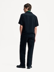NN.07 Black Hank Camp Collar Textured Short Sleeve Shirt - Image 7 of 19