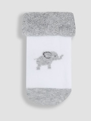 JoJo Maman Bébé White 2-Pack Born In 2025 Baby Socks - Image 2 of 3