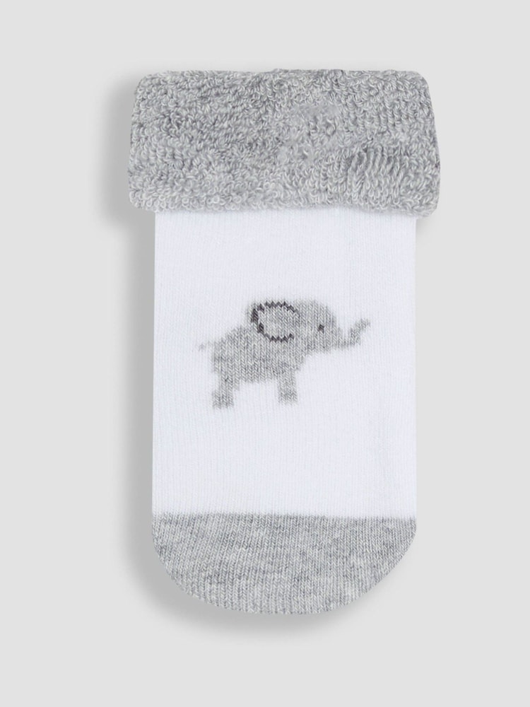 JoJo Maman Bébé White 2-Pack Born In 2025 Baby Socks - Image 2 of 3