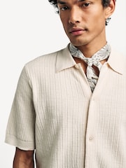 NN.07 Natural Nolan Button Through Knit Short Sleeve Shirt - Image 5 of 6
