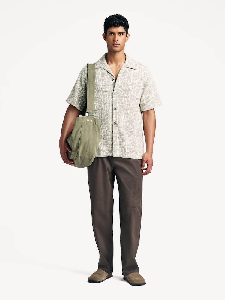 NN.07 Green Julio All Over Boucle Jacquard Short Sleeve Shirt - Image 2 of 7