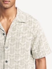 NN.07 Green Julio All Over Boucle Jacquard Short Sleeve Shirt - Image 5 of 7