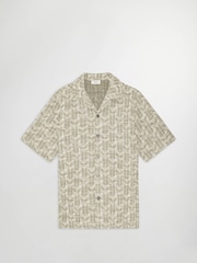 NN.07 Green Julio All Over Boucle Jacquard Short Sleeve Shirt - Image 6 of 7