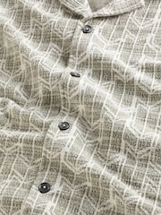 NN.07 Green Julio All Over Boucle Jacquard Short Sleeve Shirt - Image 7 of 7
