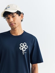 NN.07 Blue Pedro Embroidered Flower T-Shirt - Image 4 of 7