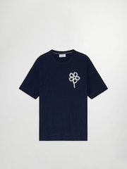 NN.07 Blue Pedro Embroidered Flower T-Shirt - Image 5 of 7