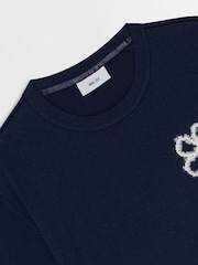 NN.07 Blue Pedro Embroidered Flower T-Shirt - Image 7 of 7