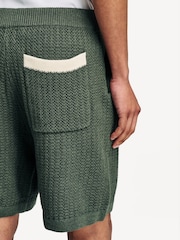 NN.07 Green Marc Textured Drawstrong Shorts - Image 5 of 6