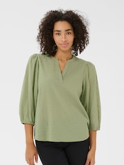 Kaffe Green KAjollia Cotton Blouse - Image 1 of 5