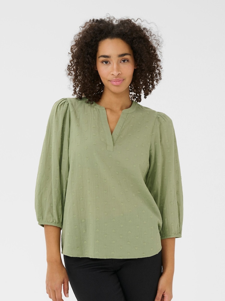 Kaffe Green KAjollia Cotton Blouse - Image 1 of 5 Kaffe Green KAjollia Cotton Blouse - Image 1 of 5