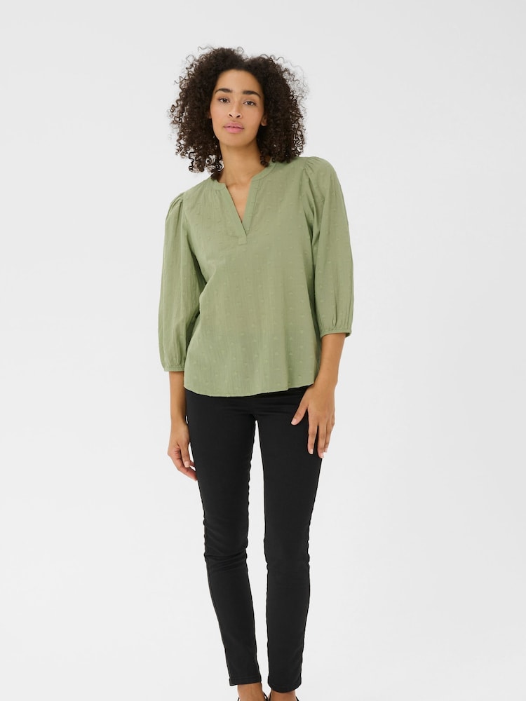 Kaffe Green KAjollia Cotton Blouse - Image 2 of 5 Kaffe Green KAjollia Cotton Blouse - Image 2 of 5