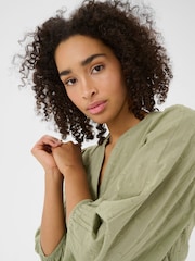 Kaffe Green KAjollia Cotton Blouse - Image 3 of 5
