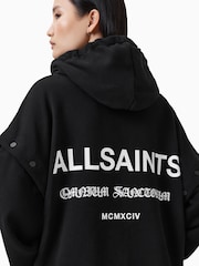AllSaints Black 100% Organic Cotton Omnium Amphia Hoodie - Image 2 of 10