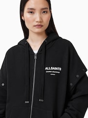 AllSaints Black 100% Organic Cotton Omnium Amphia Hoodie - Image 6 of 10