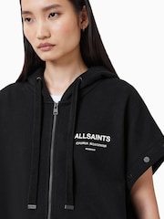 AllSaints Black 100% Organic Cotton Omnium Amphia Hoodie - Image 8 of 10