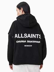 AllSaints Black 100% Organic Cotton Omnium Amphia Hoodie - Image 9 of 10