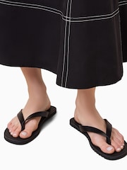 AllSaints Black Sydney Sandals - Image 1 of 6