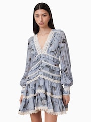AllSaints Blue Zora Dress - Image 2 of 8