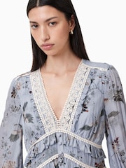 AllSaints Blue Zora Dress - Image 3 of 8