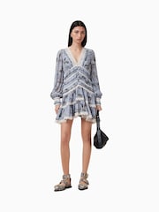 AllSaints Blue Zora Dress - Image 4 of 8
