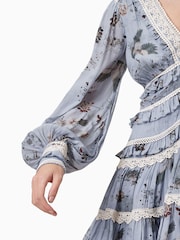 AllSaints Blue Zora Dress - Image 6 of 8