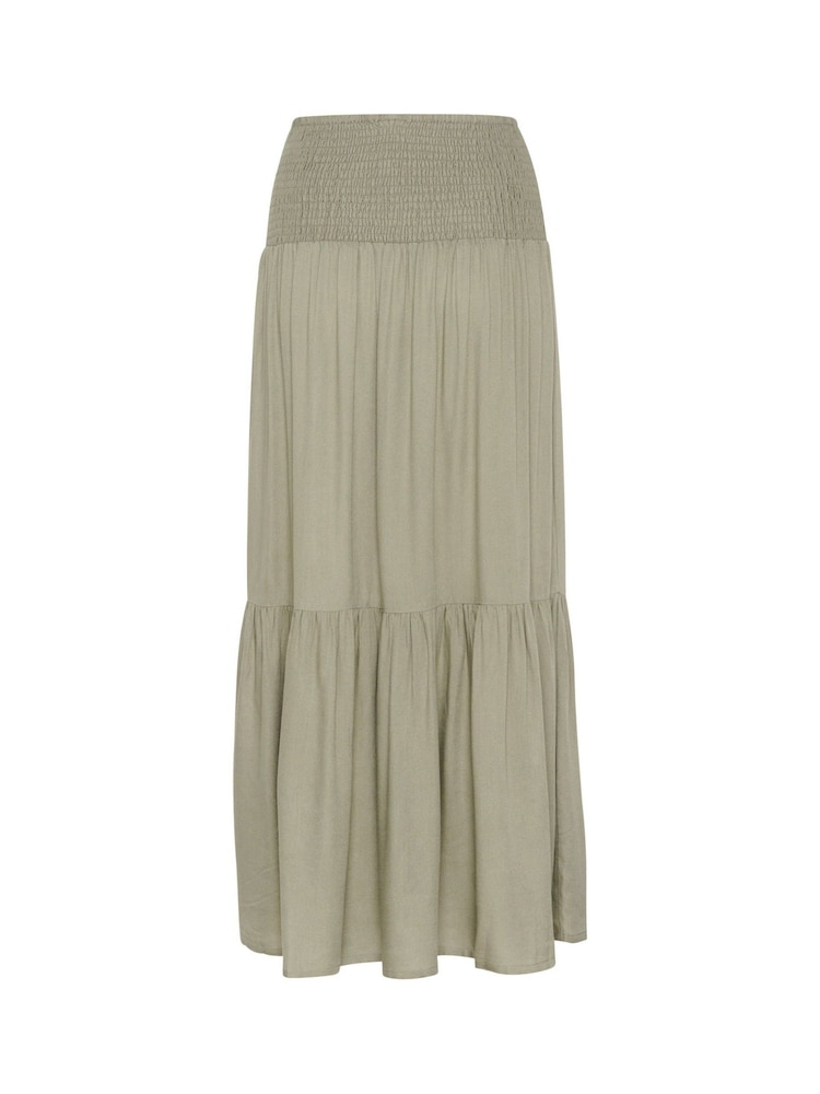 Kaffe Green KAmaxi High Waisted Smock Maxi Skirt - Image 6 of 6 Kaffe Green KAmaxi High Waisted Smock Maxi Skirt - Image 6 of 6