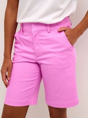 Kaffe Pink KAlea City High Waisted Long Shorts - Image 4 of 6