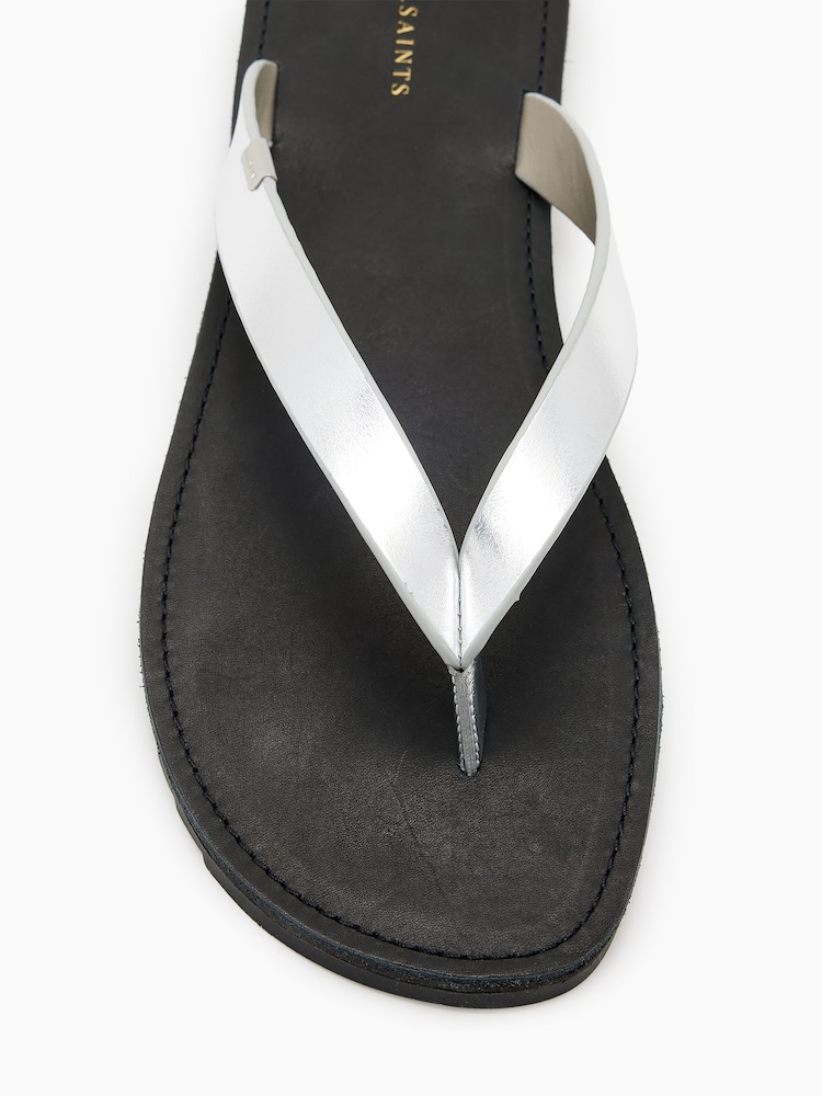 AllSaints Grey Sydney Sandals - Image 5 of 6