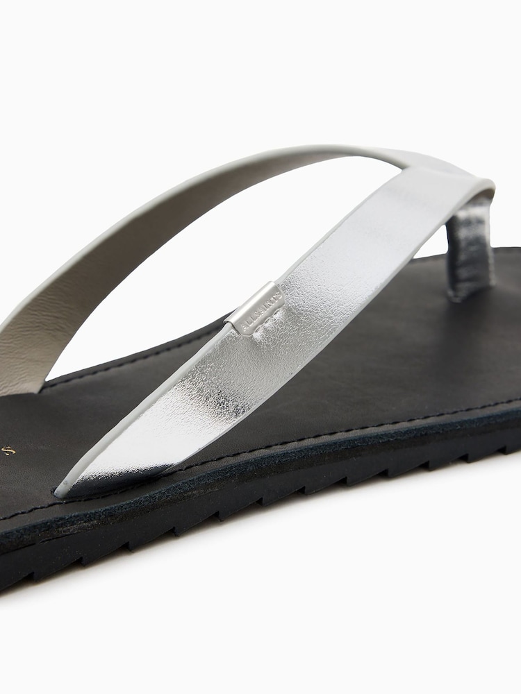 AllSaints Grey Sydney Sandals - Image 6 of 6