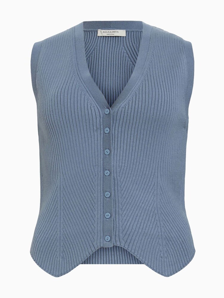 AllSaints Grey Cruz Waistcoat - Image 6 of 6