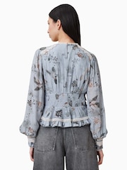 AllSaints Blue Zora Top - Image 5 of 6