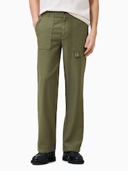 AllSaints Green 100% Organic Cotton Talbot Trousers - Image 2 of 8