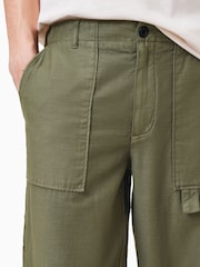 AllSaints Green 100% Organic Cotton Talbot Trousers - Image 3 of 8