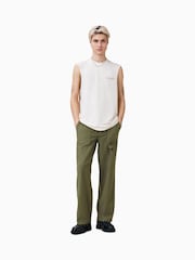 AllSaints Green 100% Organic Cotton Talbot Trousers - Image 4 of 8