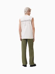 AllSaints Green 100% Organic Cotton Talbot Trousers - Image 5 of 8
