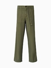 AllSaints Green 100% Organic Cotton Talbot Trousers - Image 8 of 8