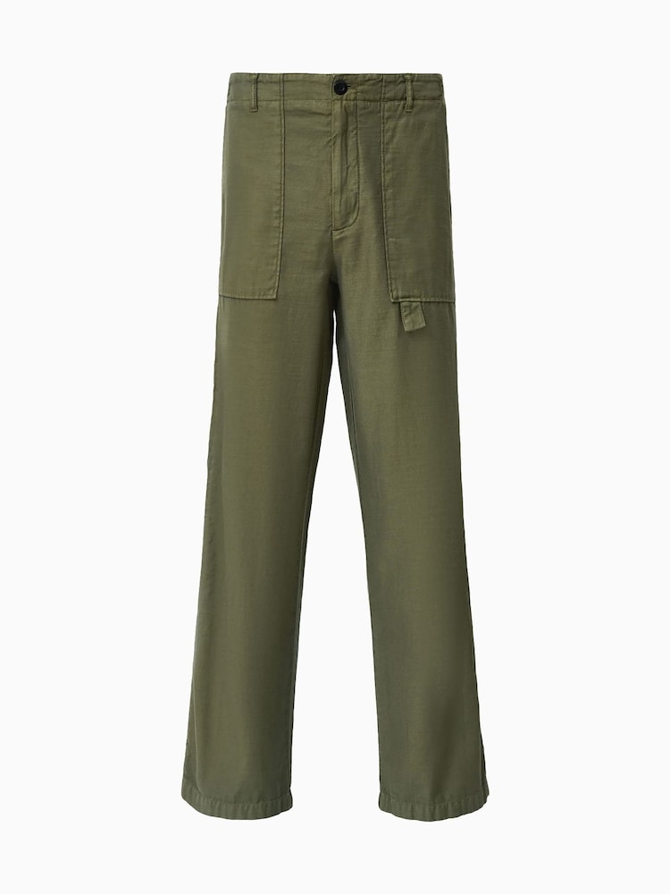 AllSaints Green 100% Organic Cotton Talbot Trousers - Image 8 of 8