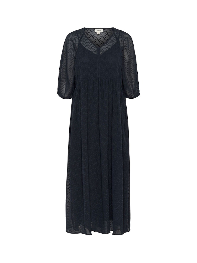 Soaked in Luxury Blue SLCammelie 3/4 Sleeve V-Neck Maxi Dress - Image 1 of 2