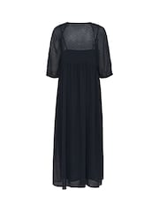 Soaked in Luxury Blue SLCammelie 3/4 Sleeve V-Neck Maxi Dress - Image 2 of 2