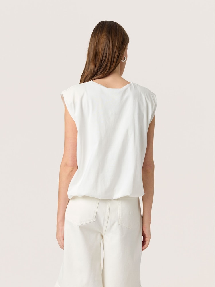 Soaked in Luxury 100% Cotton SLJina Sleeveless Balloon Tank White Top - Image 2 of 6