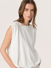 Soaked in Luxury 100% Cotton SLJina Sleeveless Balloon Tank White Top - Image 4 of 6