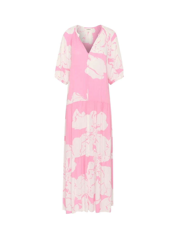 Soaked in Luxury Pink SLZaya Short Sleeve Flowy Maxi Dress - Image 1 of 2