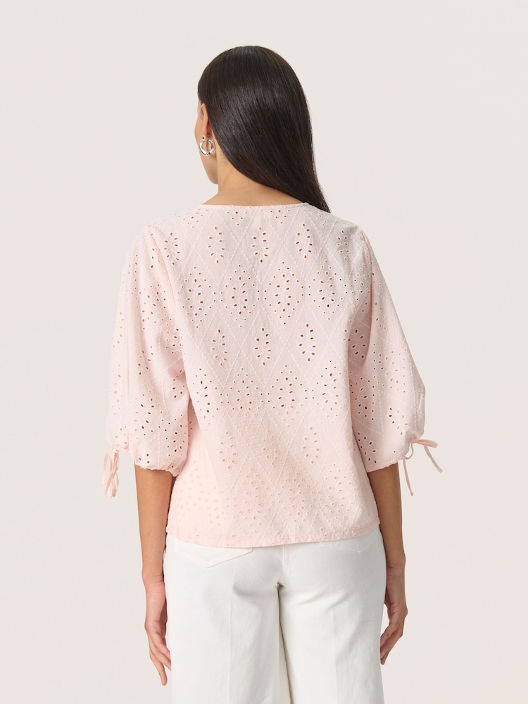 Soaked in Luxury Pink SLJoella V-Neck Blouse - Image 2 of 6