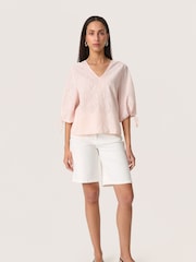 Soaked in Luxury Pink SLJoella V-Neck Blouse - Image 3 of 6